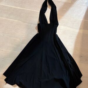 Norma Kamali Elegant Black Halter Dress